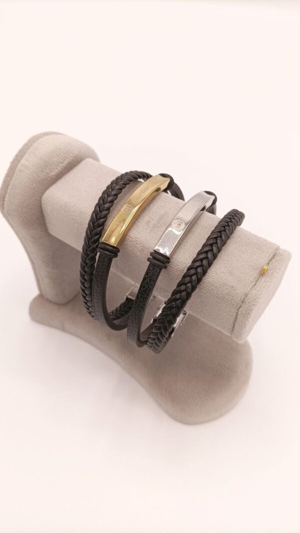 مدل دستبند چرم مردانه کارتیه دو لاین